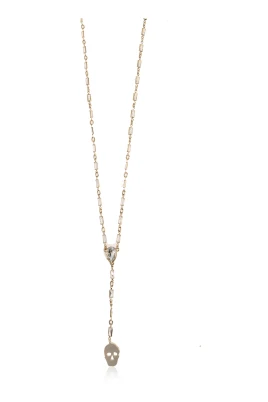 Halsband med dödskalle och zirkonia