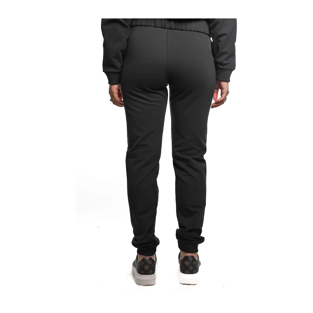 Moschino Zwarte Katoenmix Geribbelde Taille Joggers Black Dames