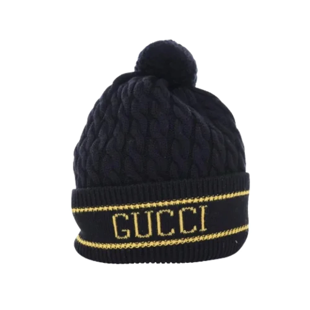 Gucci Vintage Pre-owned Wool hats Black Dames