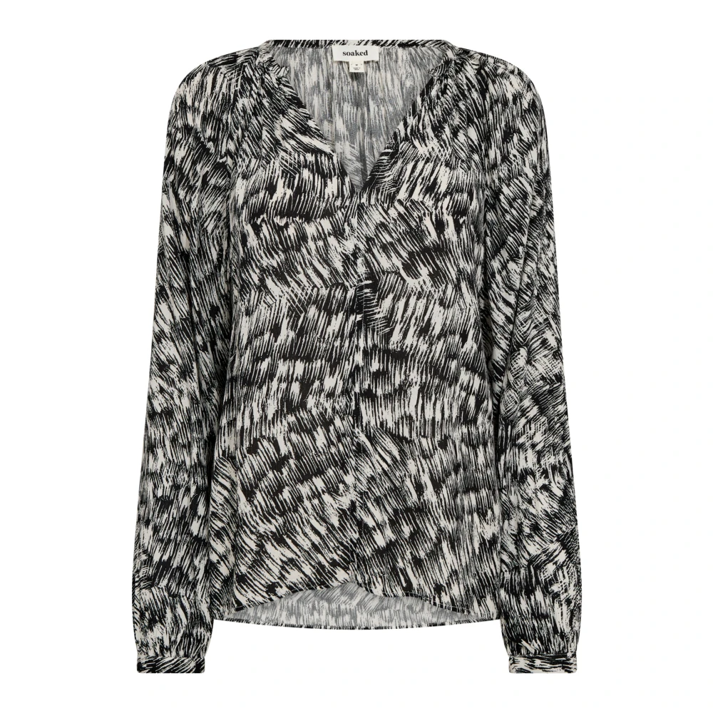 Soaked in Luxury Lenteblouse met zwart streepmotief Black Dames