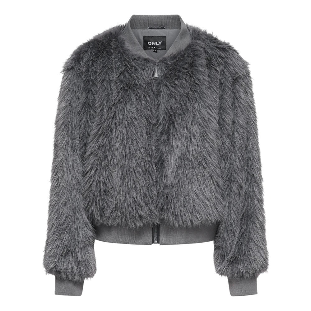 Only Grijze Ritsjas Lange Mouwen Ronde Hals Gray Dames