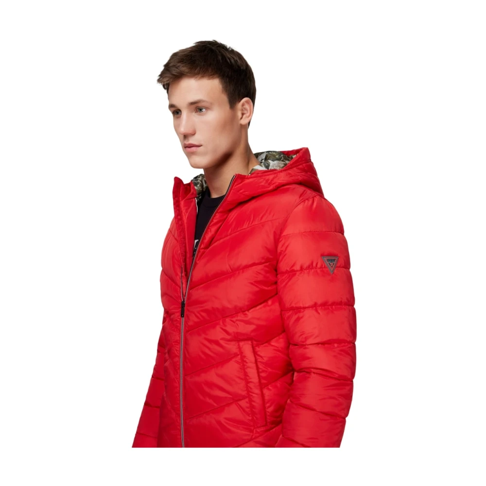 Guess Gewatteerde jas met capuchon Red Heren