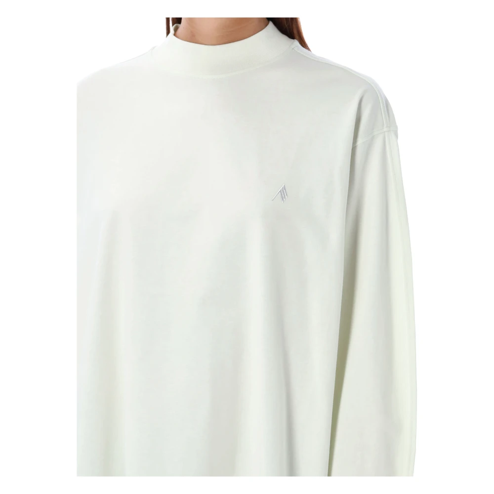 The Attico Lange Mouw Logo Katoenen T-Shirt White Dames