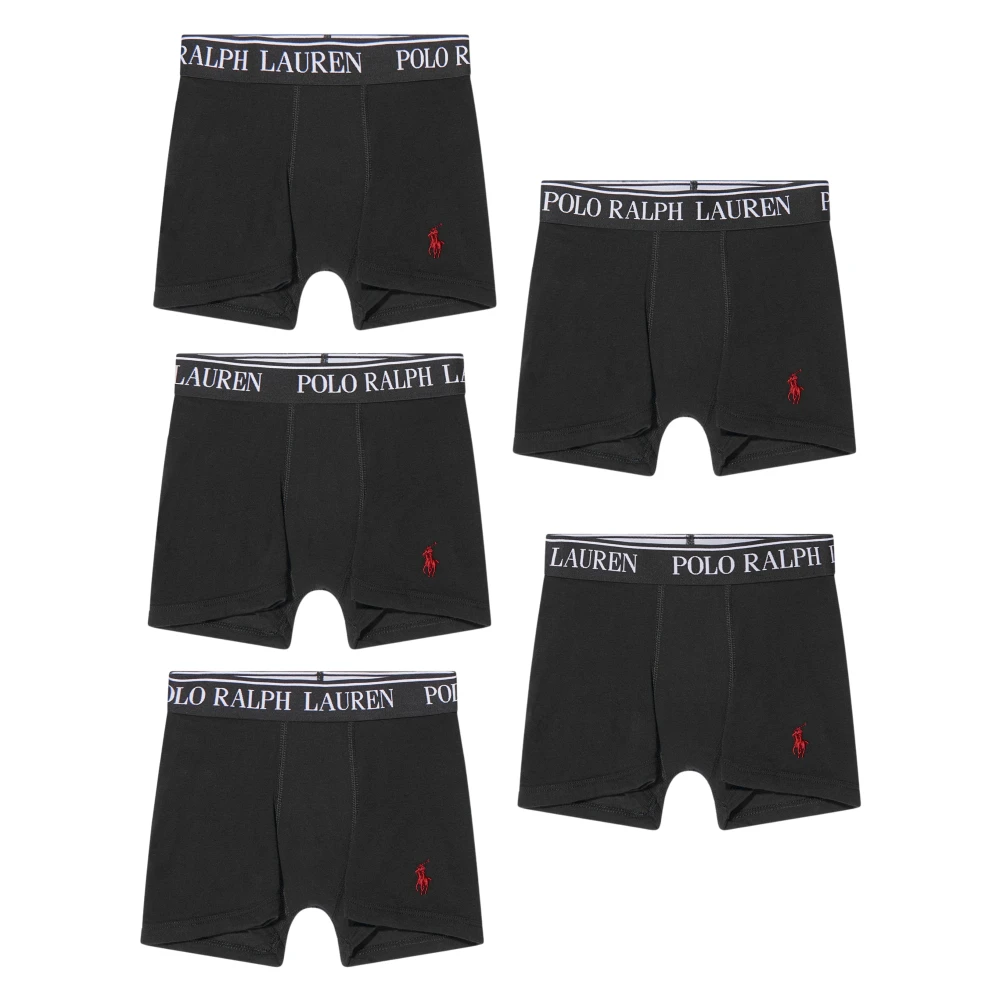 Ralph Lauren Boys Black Kids Boxers, 8 Y, 5 Pack Boxer Shorts Set