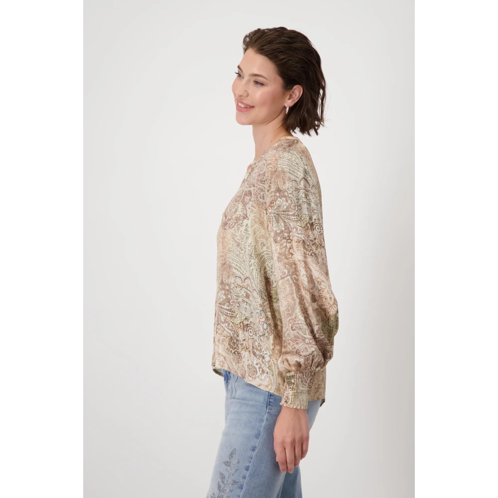 monari Blouse met Paisley-patroon van EcoVero Brown Dames