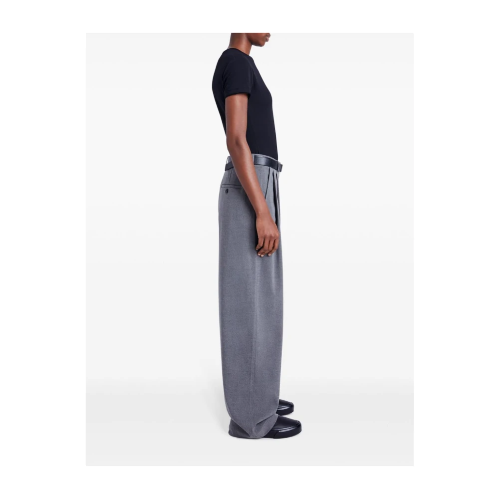 Proenza Schouler Hoge taille flanellen broek wijde pijpen Gray Dames