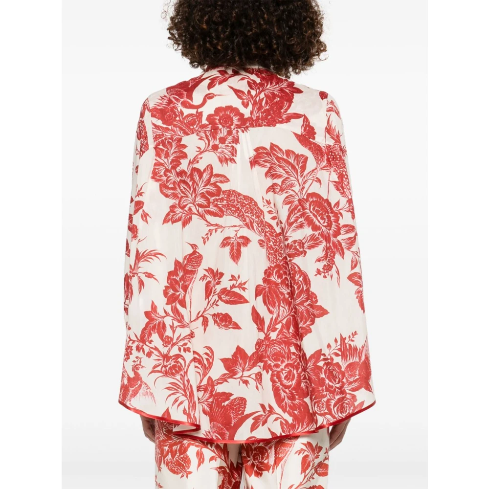 F.r.s For Restless Sleepers Rode bloemenprint overhemd met knoopsluiting Red Dames