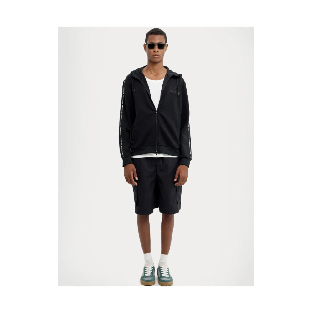 Emporio Armani EA7 Zwarte Trui Regular Fit Synthetisch Materiaal Black Heren