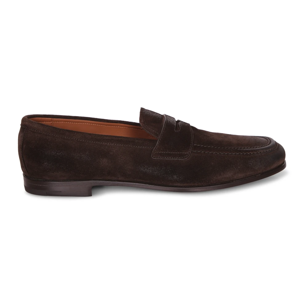 Church's Men's Brown Suede Panelled Loafers - Loafers - 8 1/2 Uk - Shoes