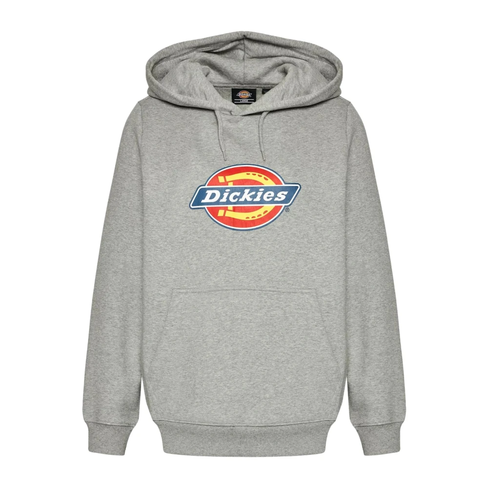 Dickies Icon Logo Hoodie Sweatshirt met Kangoeroezak Gray Dames