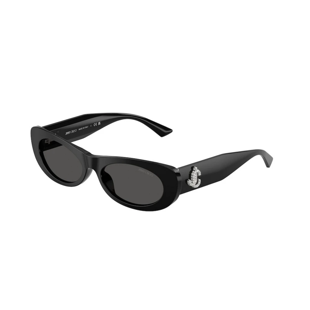 Jimmy Choo Oval Sunglasses - Acetate - Black - Image 5