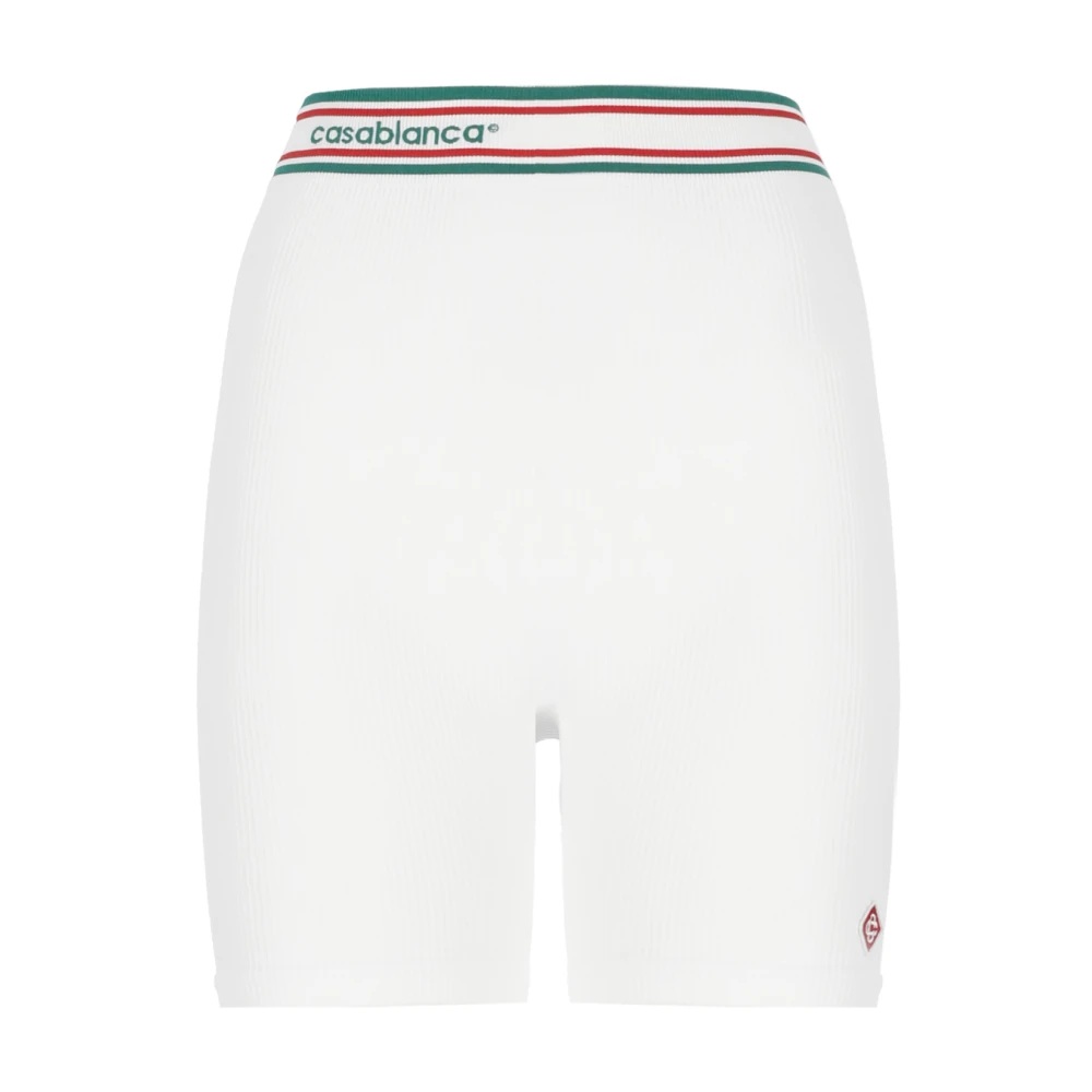 Casablanca Vita Shorts med Kontrasterande Färgband White, Dam