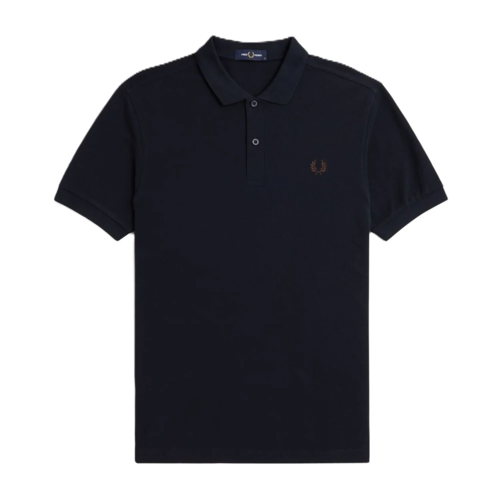 Fred Perry Blauw Logo Bruin Poloshirt Blue Heren