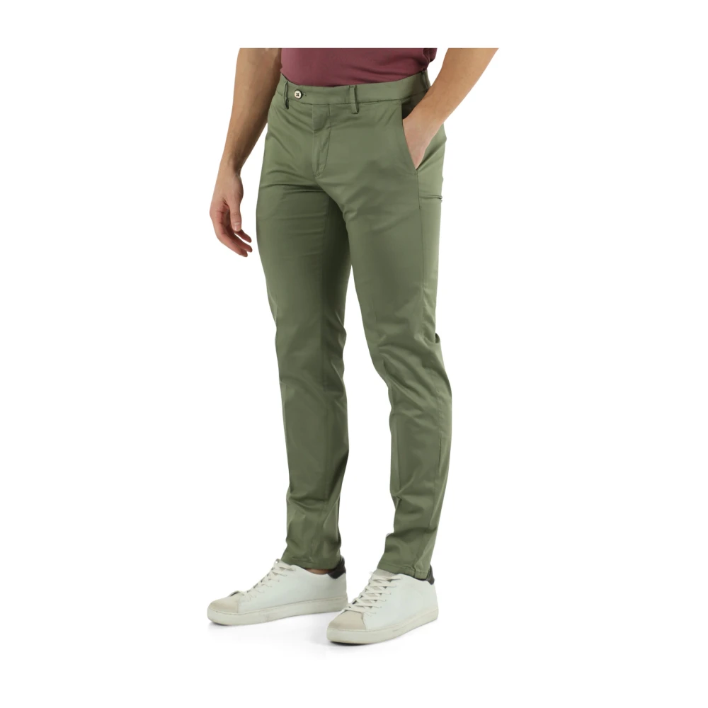 Michael Coal Slim Fit Katoen Stretch Broek Green Heren