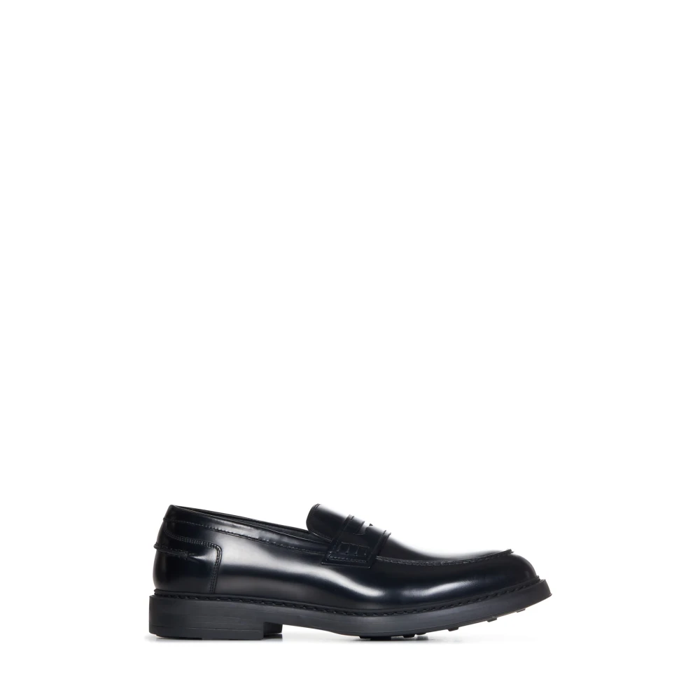 Doucal's Svarta Penny Loafers för Män Black, Herr