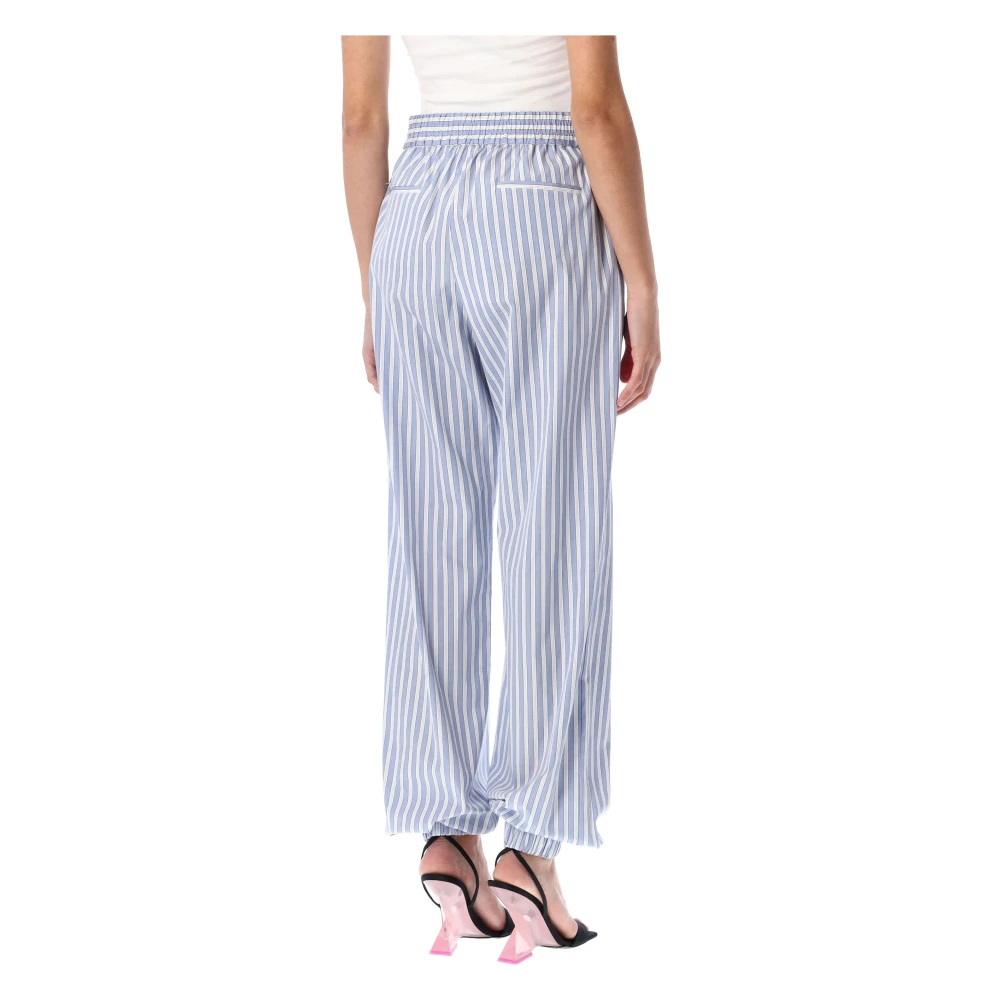 The Attico Blauw Gestreepte Wijde Pijp Broek Blue Dames