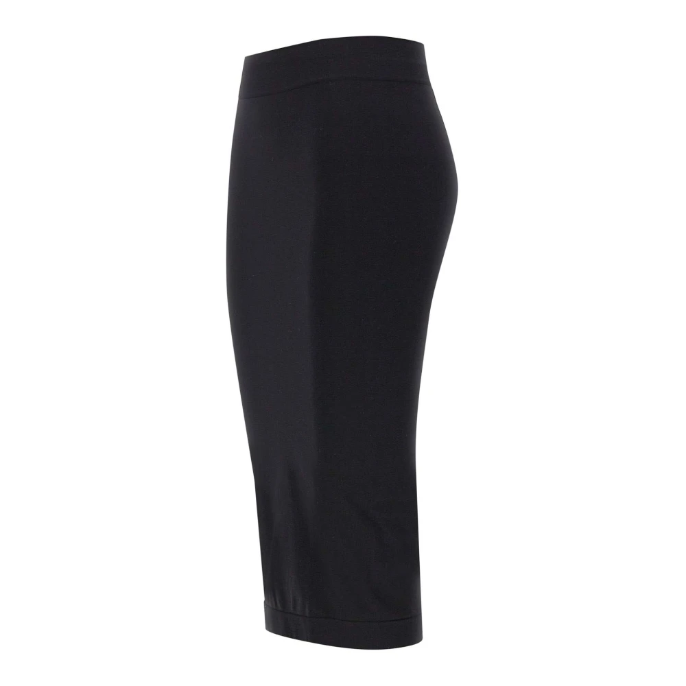 Andrea Adamo Zwarte Sculpting Lycra Rok Italië Black Dames