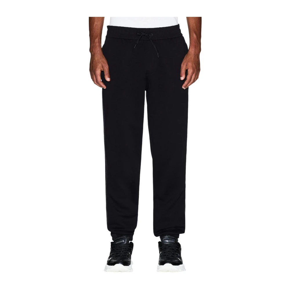 Armani Exchange Men's Black Sweatpants, Xl, Lace-Up Trousers With Front Pockets