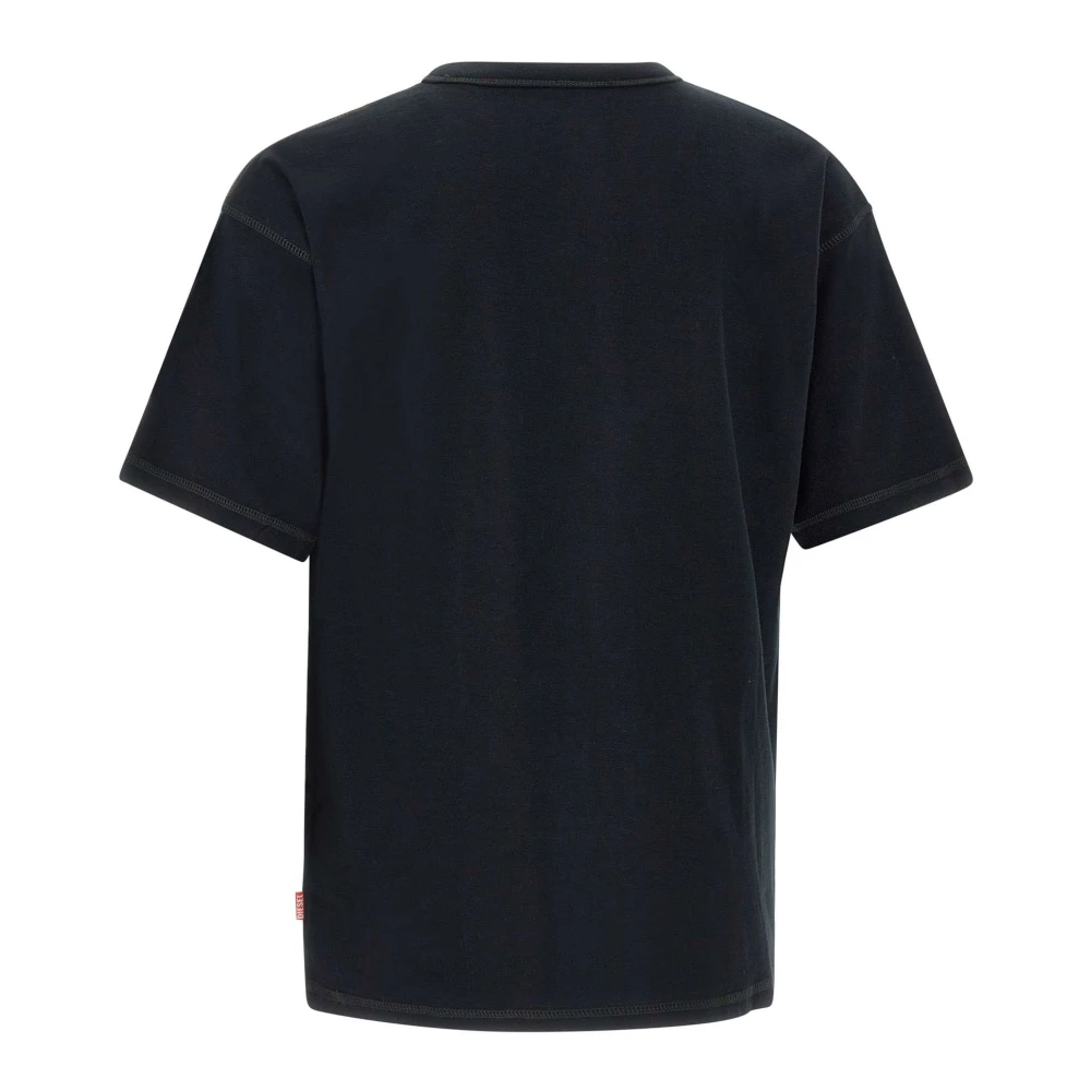 Diesel Zwarte Katoenen T-shirt met Logo Black Heren