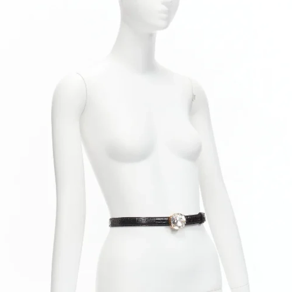 Miu Pre-owned Leather belts Black Dames