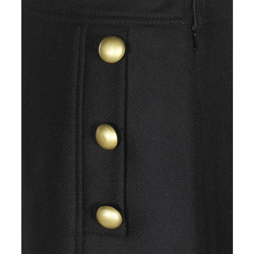 Moschino Wollen Shorts met Decoratieve Knopen Black Dames