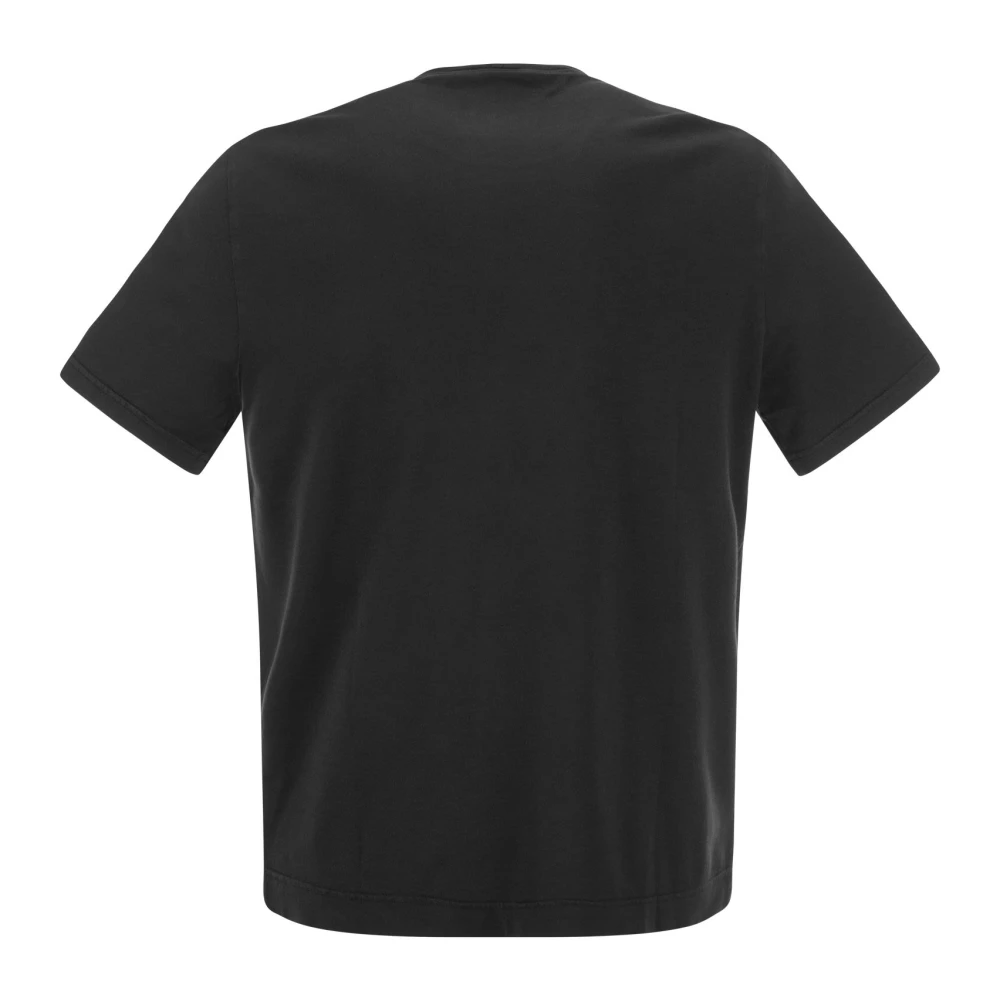 Fedeli Katoenen Crew Neck T-Shirt Black Heren
