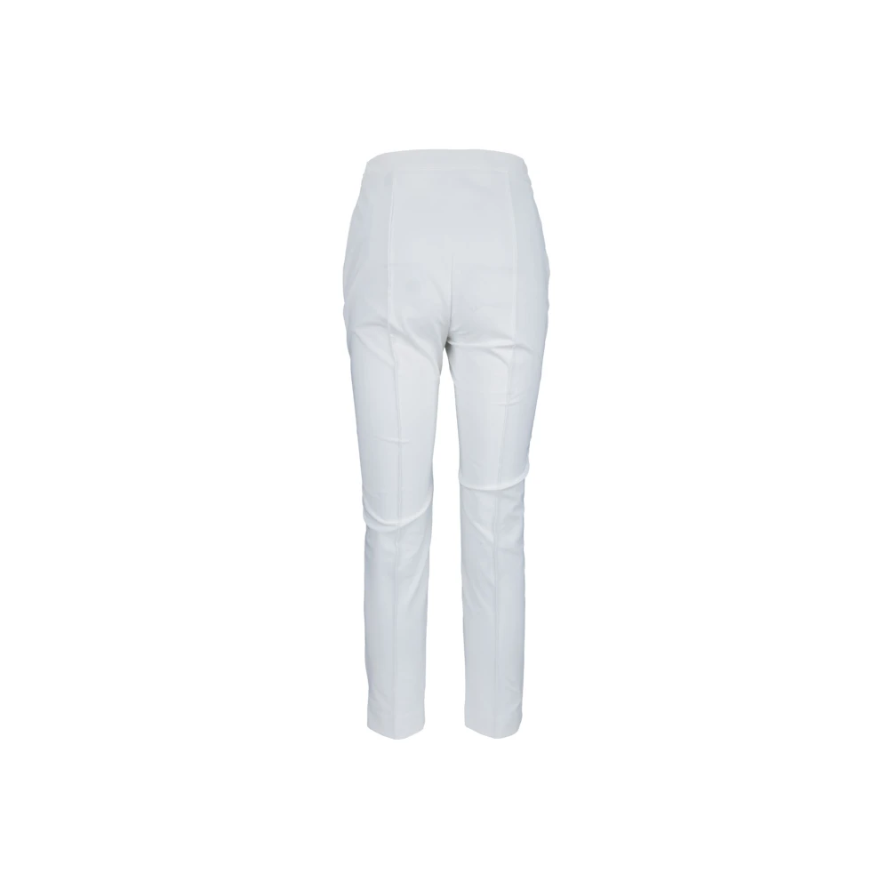 Elisabetta Franchi Gouden Metalen Detail Rits Haak Broek White Dames