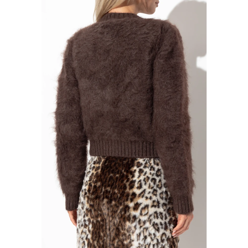 alexander mcqueen Cardigan met logo Brown Dames