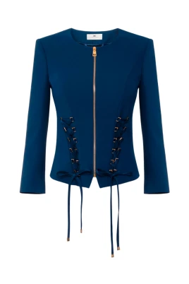 Double-Breasted Stretch Crepe Jacket