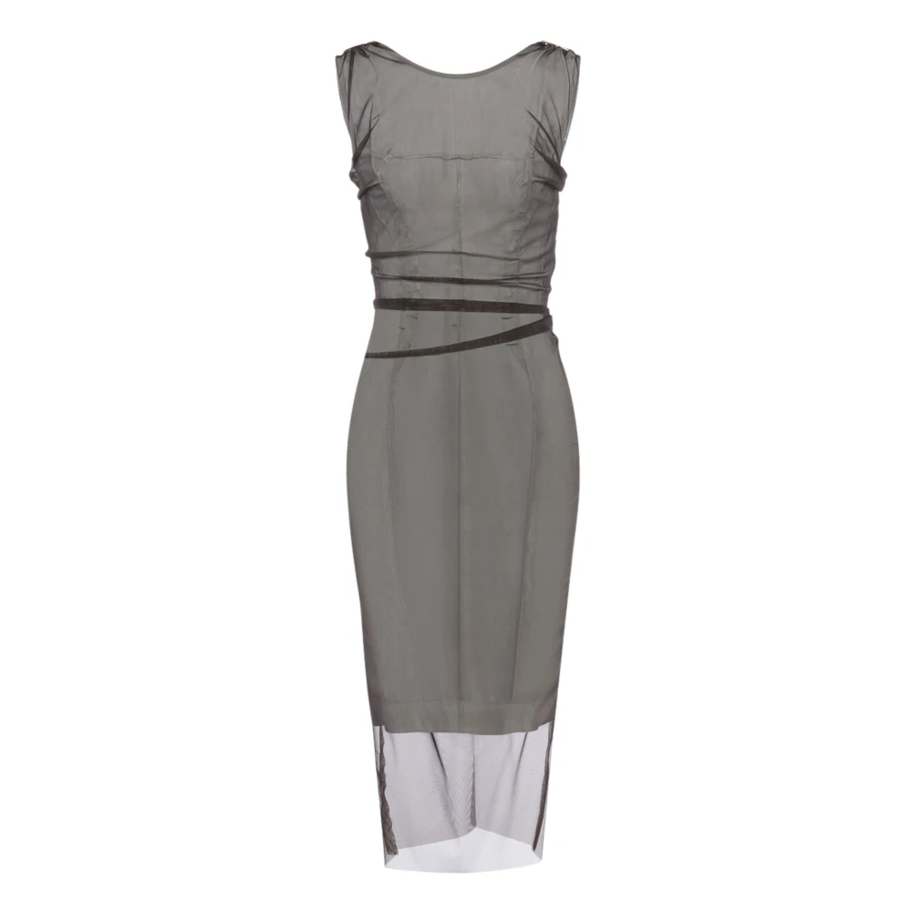 Maison Margiela Women's Gray Midi Dresses, Xs, Transparent Dress