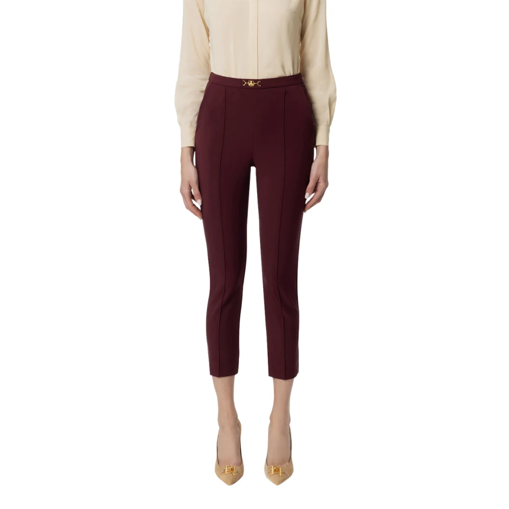 Elisabetta Franchi Enkellange Capri Broek Rouge Noir Red Dames