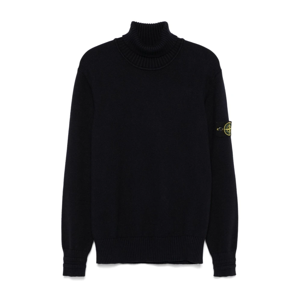 Stone Island Blauwe Trui met Kompas Applicatie Blue Heren