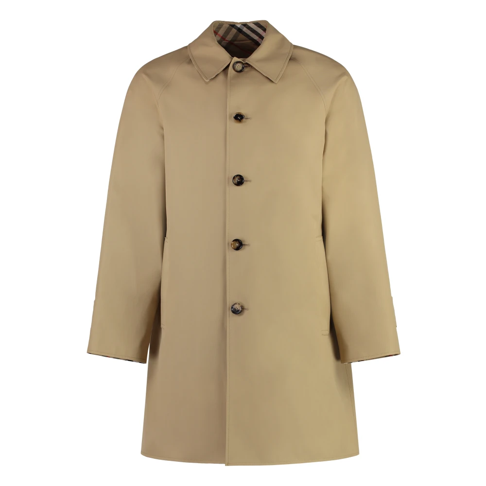 Burberry Men's Beige Cotton Trench Coat - Single-Breasted Coats - L - Coats