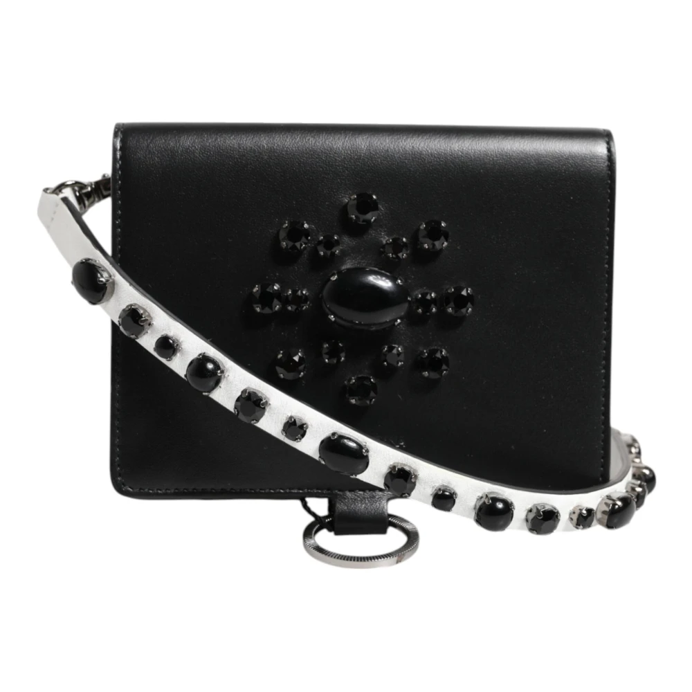 Dolce & Gabbana Vrouw Zwart Accessoires Dames, One Size, Leer, Kaarthouder Portemonnee