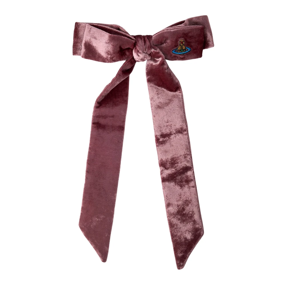 Vivienne Westwood Women's Pink Bow Hair Clip With Logo Motif