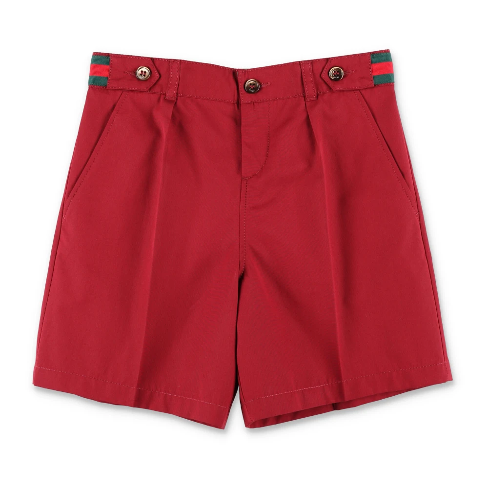 Gucci Röda bomullspoplin shorts för pojkar Red, Pojke