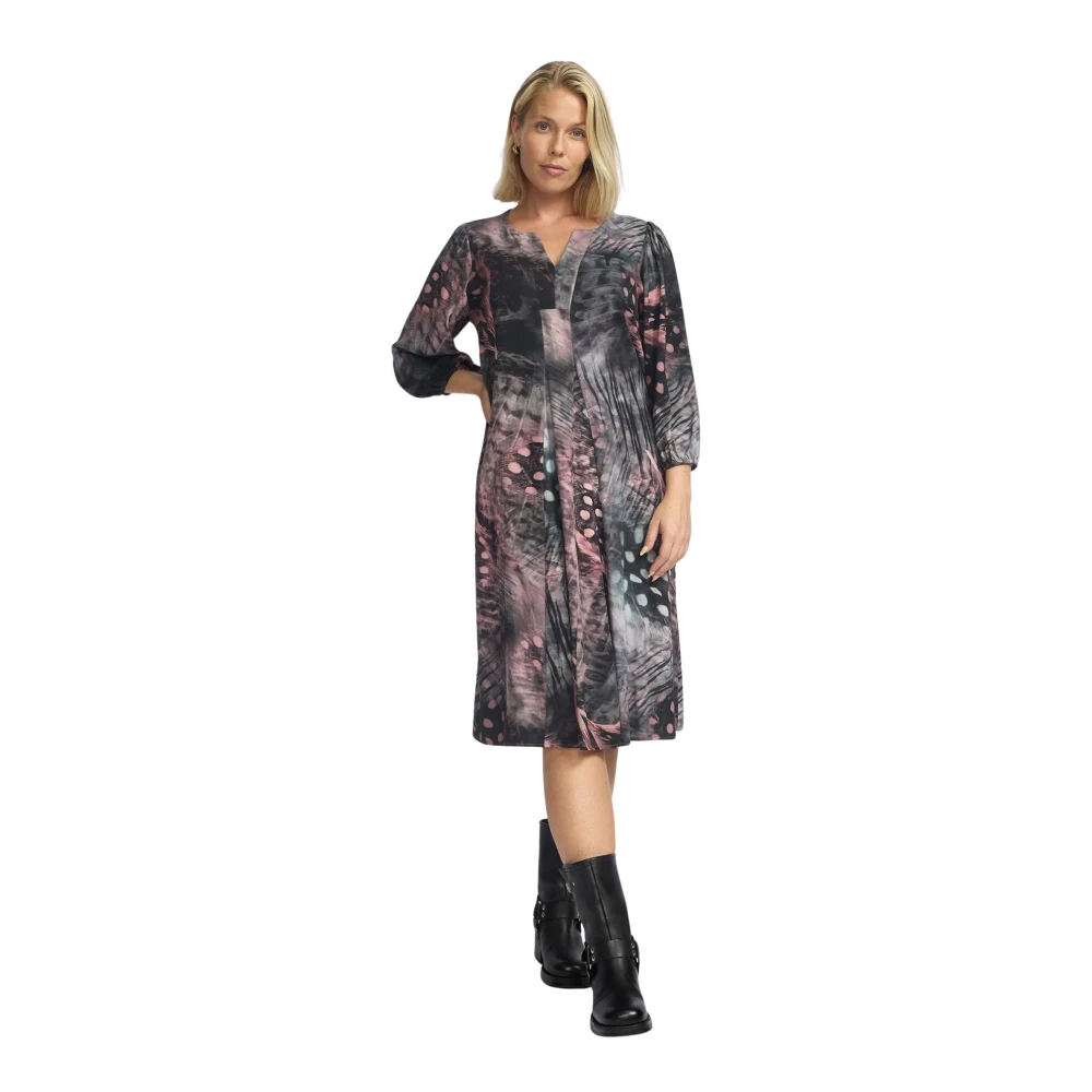 2-Biz Midi-jurk met bloemenprint Pink Dames