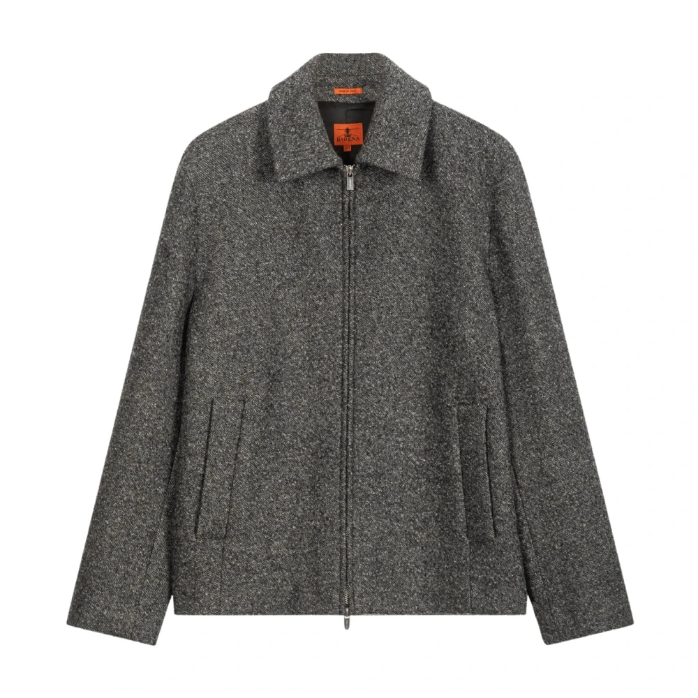 Barena Venezia Men's Gray Light Jackets, S, Shirt Jacket With Zip