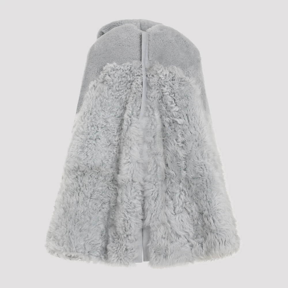 Rick Owens Blauwe Shearling Cape Blue Dames