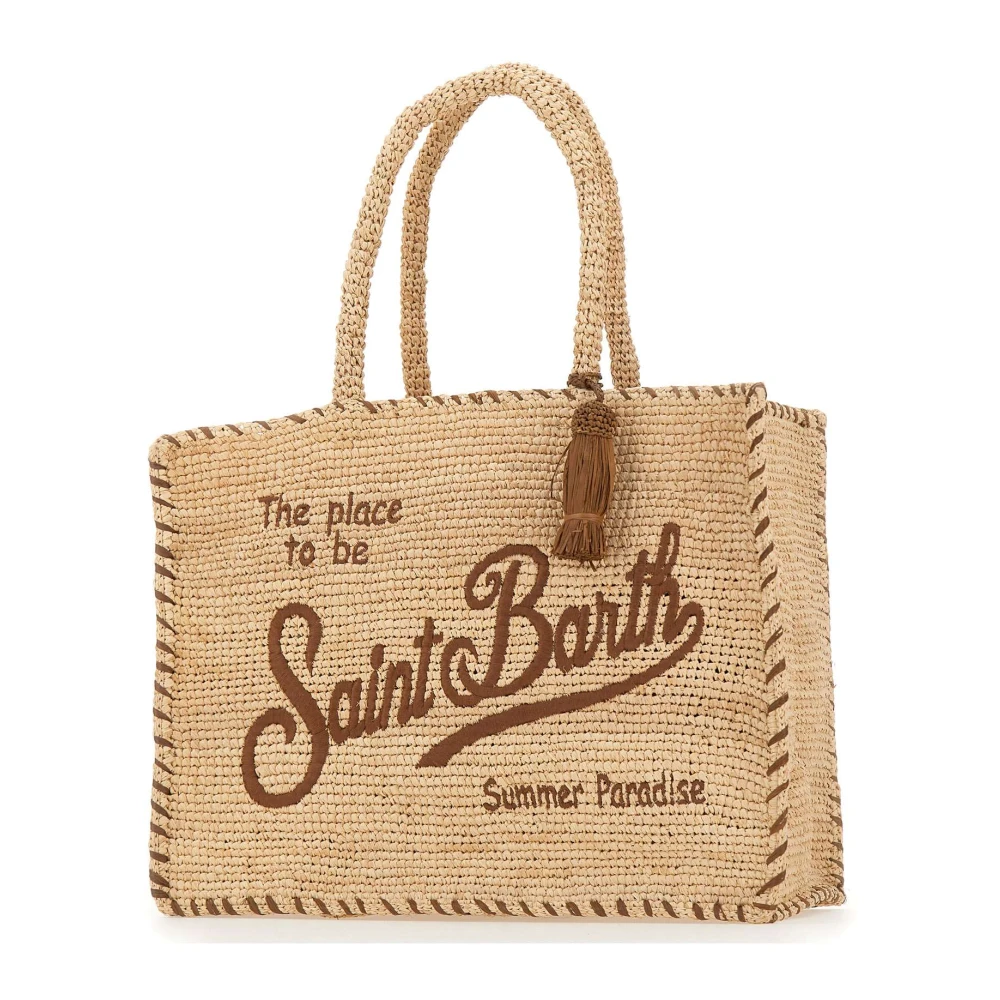 Mc2 Saint Barth Women's Beige Vanity Raffia Shoulder Bag - Shopping Bags - One Size - Bags