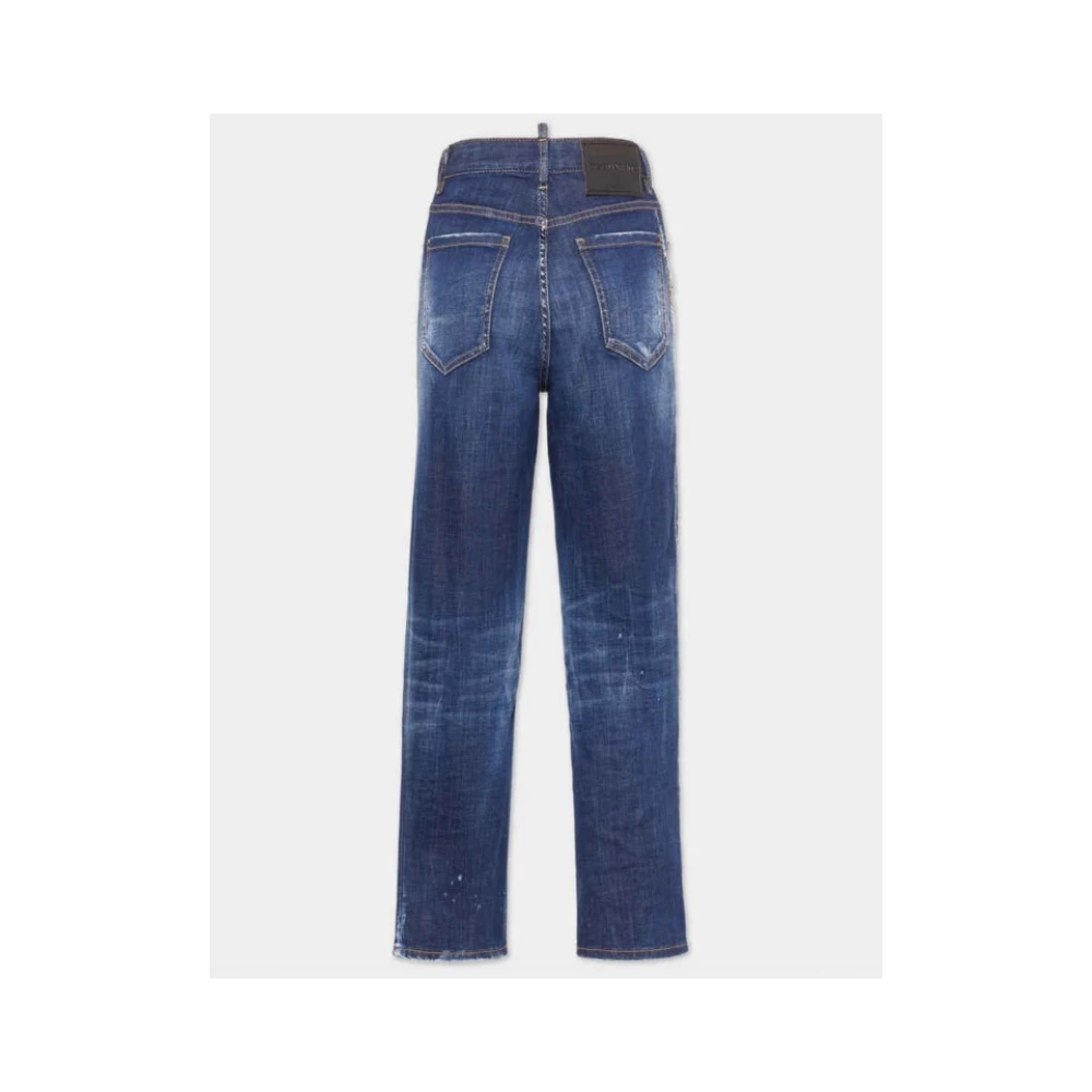 Dsquared2 Versleten Boston Broek Blue Dames