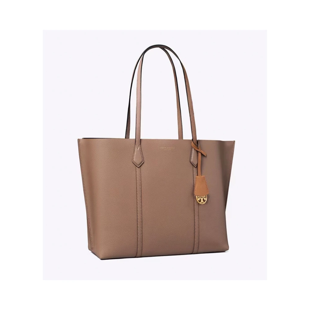 TORY BURCH Triple-Compartment Tote Clam Shell Brown Dames