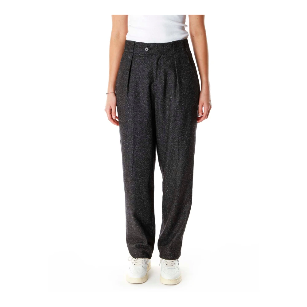 Closed Straight Trousers Gray Dames