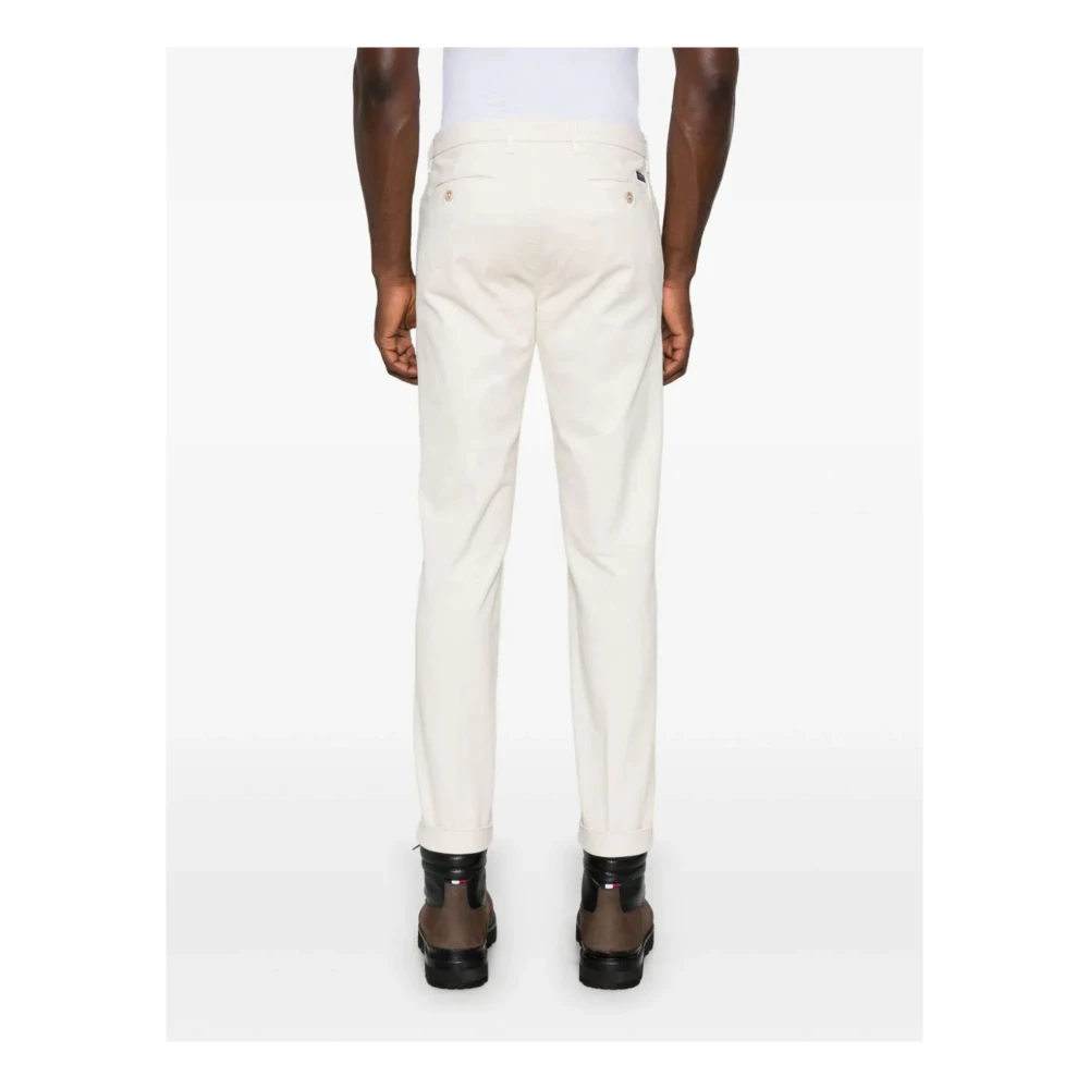 Fay Ecru Katoen Chinos Gabardine Broek Beige Heren