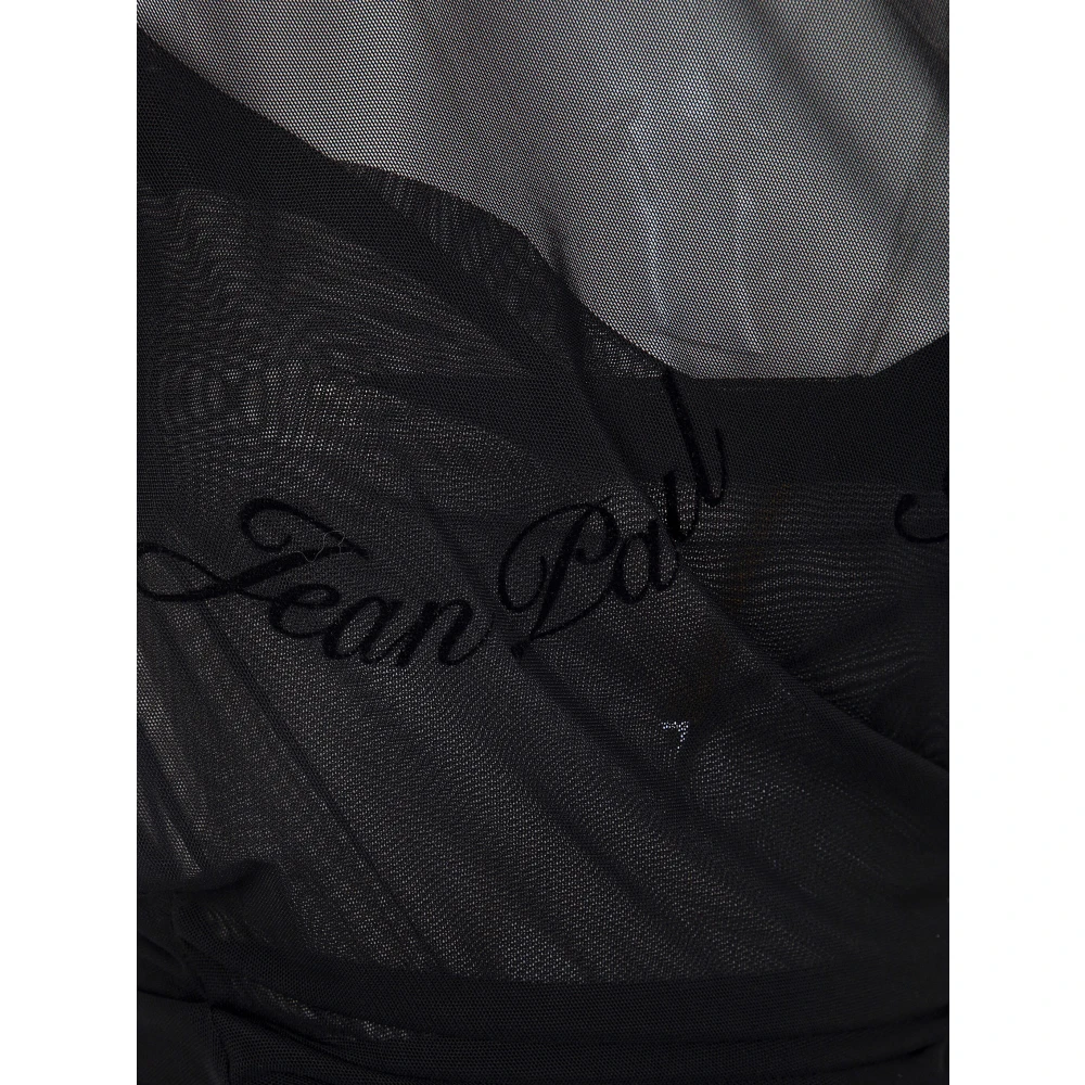 Jean Paul Gaultier Fluwelen Flock Open Rug Mouwloze Jurk Black Dames