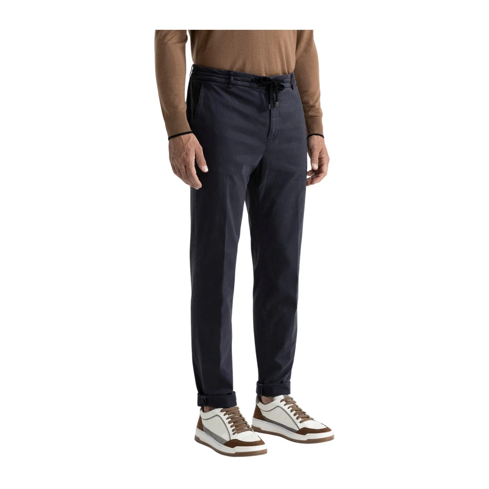 PESERICO Katoen tencel en zijden joggers Blue Heren