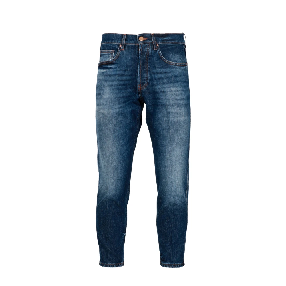 Don The Fuller Seoul Denim Jeans Losse Pasvorm Taps Toelopende Pijp Blue Heren