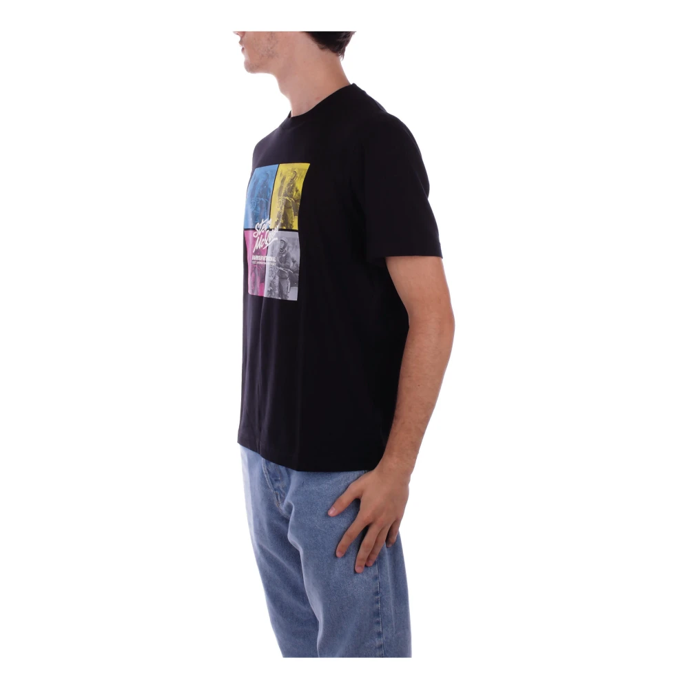 Barbour T-shirt met logo op de voorkant regular fit Black Heren