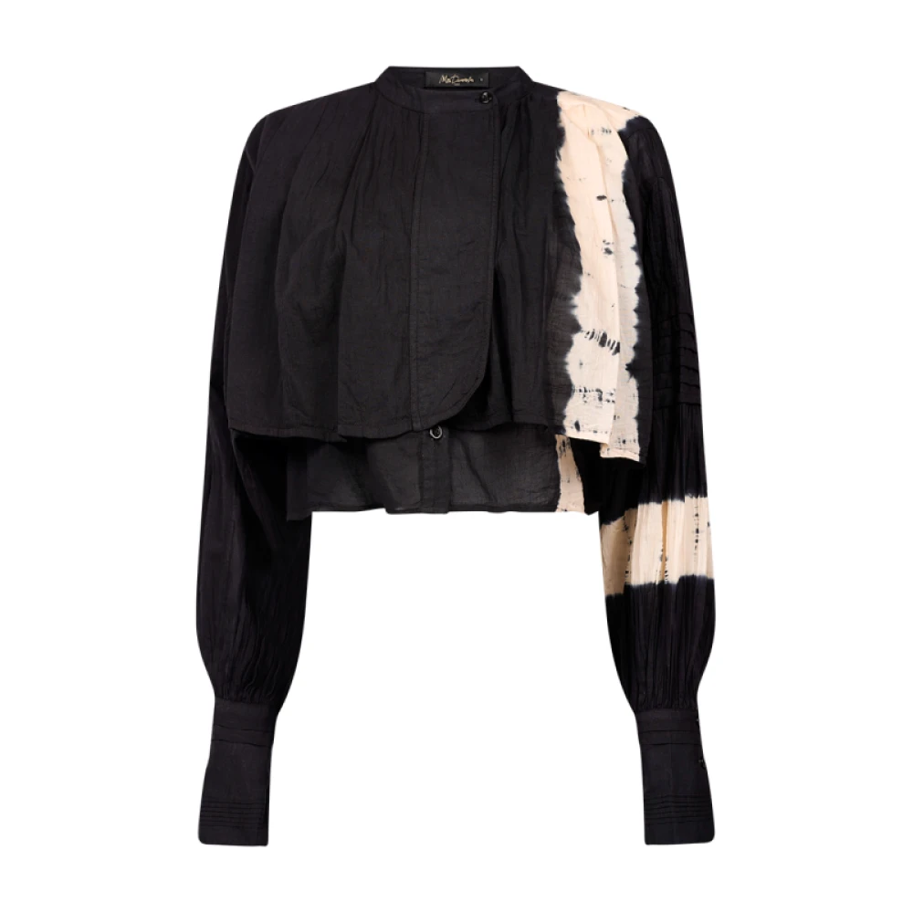 Mes Demoiselles Zwarte Katoenen Tie & Dye Blouse Black Dames
