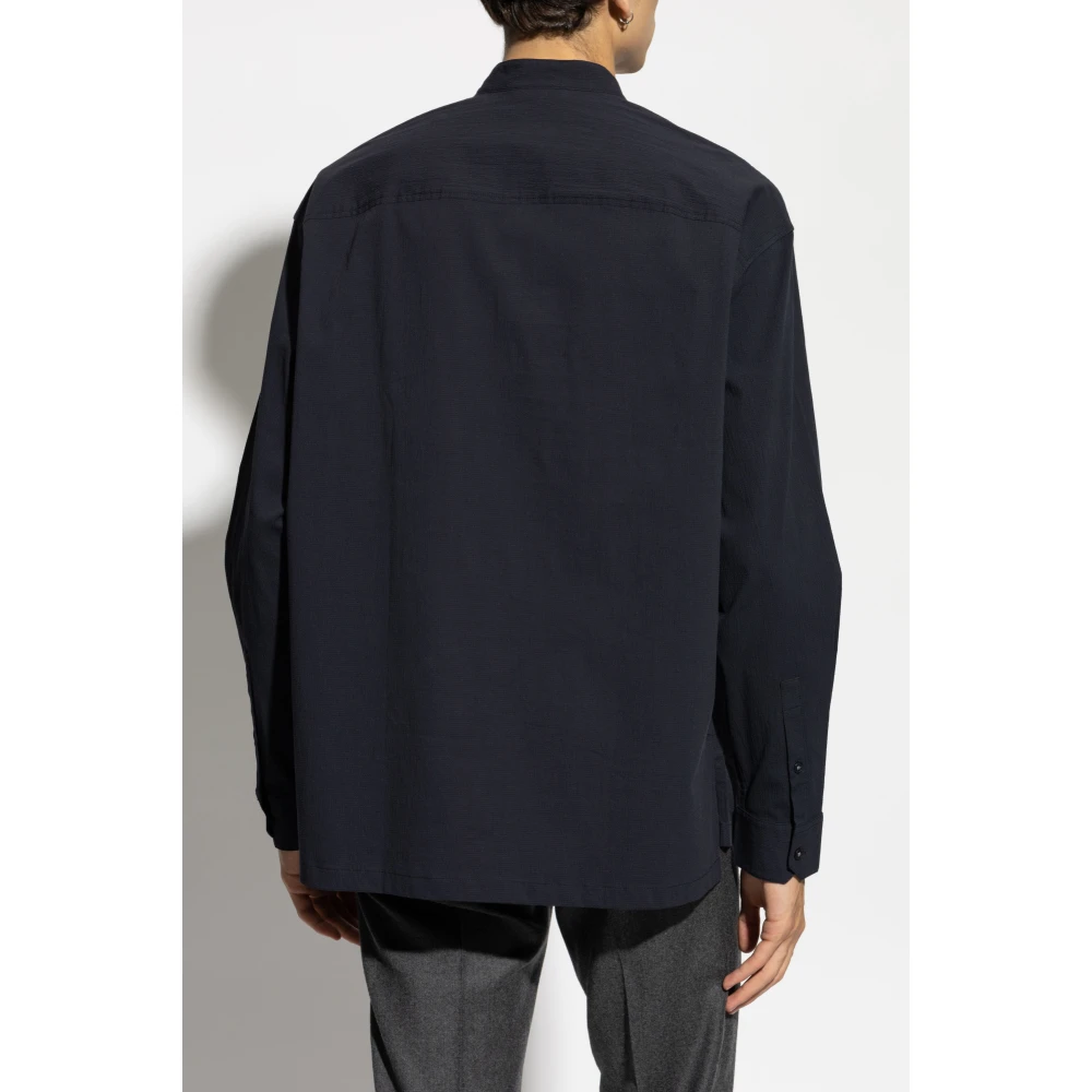 Emporio Armani Overhemd met opstaande kraag Blue Heren